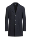 Manuel Ritz Man Coat Navy Size 40 Cotton, Wool, Polyester, Polyamide In Blue