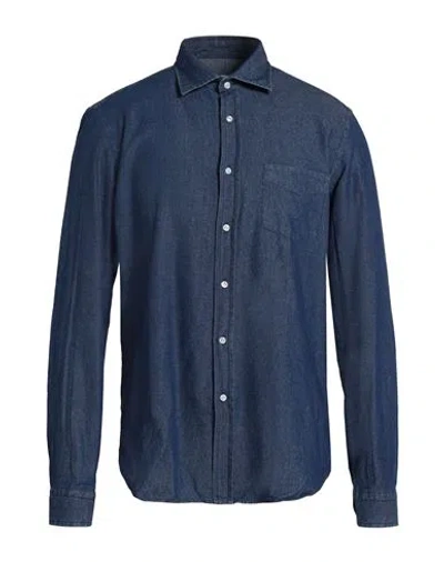 Manuel Ritz Man Denim Shirt Blue Size 17 Cotton