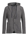 Manuel Ritz Man Jacket Midnight Blue Size 44 Cotton, Polyamide In Gray