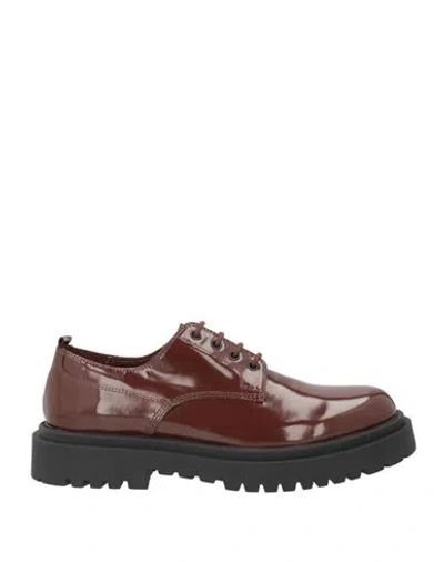 Manuel Ritz Man Lace-up Shoes Brown Size 10 Leather In Multi