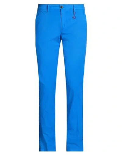 Manuel Ritz Man Pants Azure Size 36 Cotton, Elastane In Blue