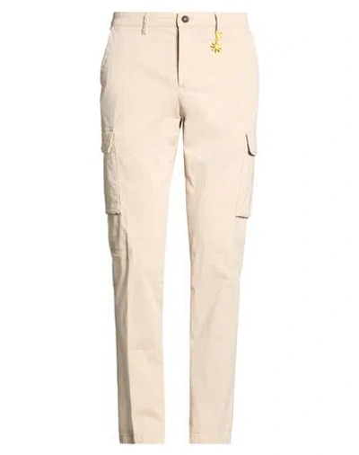Manuel Ritz Man Pants Beige Size 28 Cotton, Elastane In Neutral