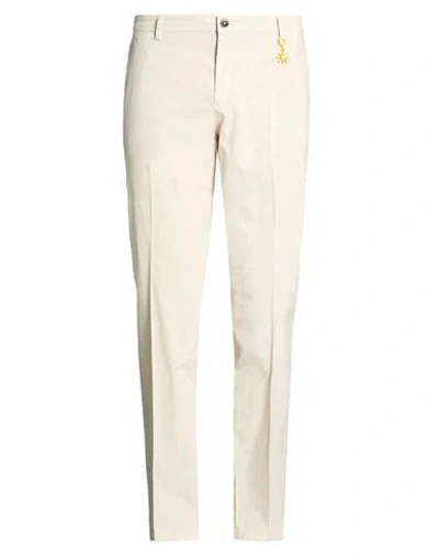 Manuel Ritz Man Pants Beige Size 28 Cotton, Elastane In Neutral