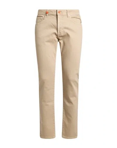 Manuel Ritz Man Pants Beige Size 33 Cotton, Elastane In Neutral