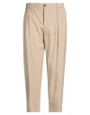 Manuel Ritz Man Pants Beige Size 34 Wool, Elastane In Neutral