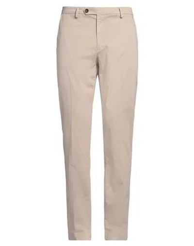 MANUEL RITZ MANUEL RITZ MAN PANTS BEIGE SIZE 36 COTTON, ELASTANE