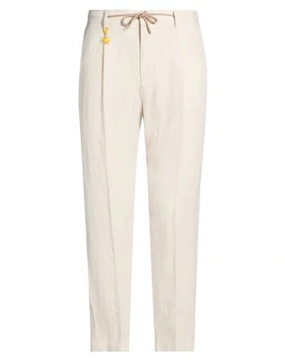 Manuel Ritz Man Pants Beige Size 36 Linen In Neutral