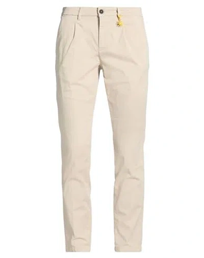 Manuel Ritz Man Pants Beige Size 38 Cotton, Elastane In Neutral