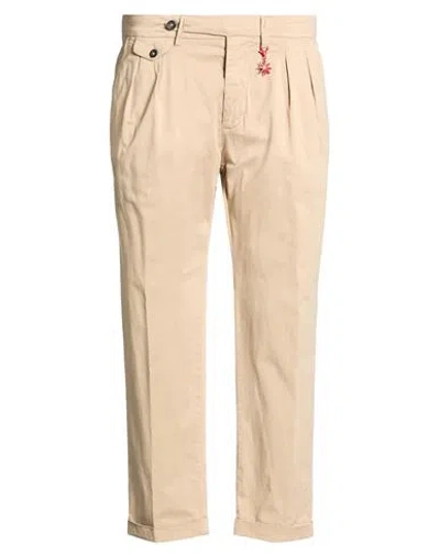 Manuel Ritz Man Pants Beige Size 38 Cotton, Elastane In Brown