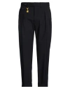 Manuel Ritz Man Pants Midnight Blue Size 40 Wool, Elastane In Black