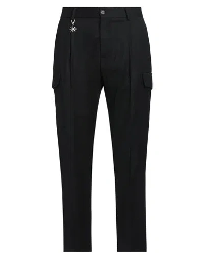 Manuel Ritz Man Pants Black Size 38 Wool, Elastane