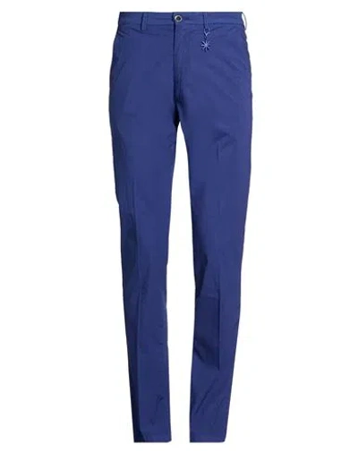Manuel Ritz Man Pants Blue Size 30 Cotton, Elastane