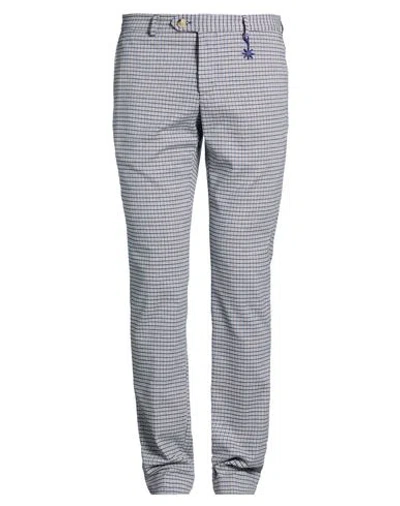 Manuel Ritz Man Pants Blue Size 34 Cotton, Polyester, Elastane In Gray