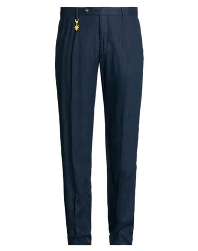 Manuel Ritz Man Pants Blue Size 38 Cotton, Elastane