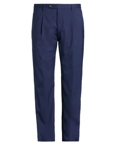 Manuel Ritz Man Pants Blue Size 38 Wool, Elastane