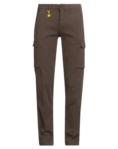 Manuel Ritz Man Pants Brown Size 34 Cotton, Elastane