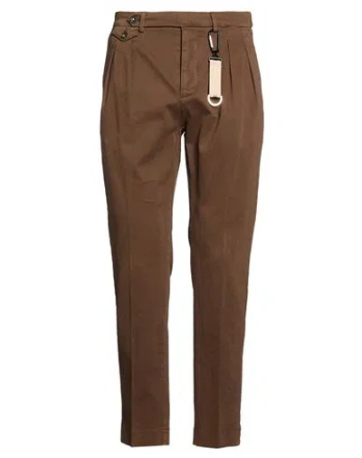 Manuel Ritz Man Pants Brown Size 34 Cotton, Elastane