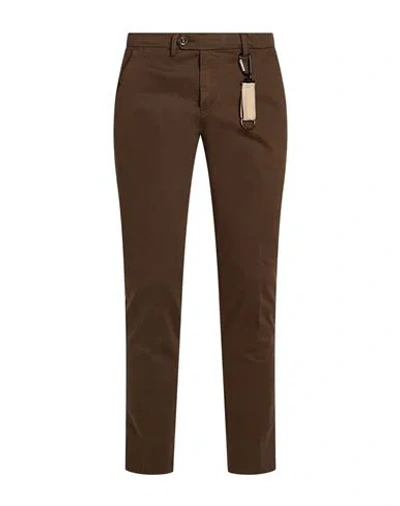 Manuel Ritz Man Pants Brown Size 36 Cotton, Elastane