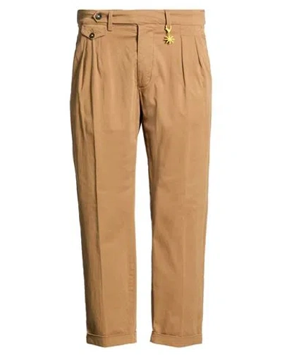 Manuel Ritz Man Pants Brown Size 40 Cotton, Elastane