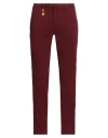 Manuel Ritz Man Pants Burgundy Size 38 Cotton, Elastane In Red