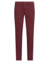 Manuel Ritz Man Pants Burgundy Size 38 Cotton, Elastane In Red