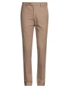 Manuel Ritz Man Pants Camel Size 36 Wool, Elastane In Beige