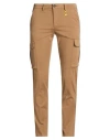 Manuel Ritz Man Pants Camel Size 36 Cotton, Elastane In Brown