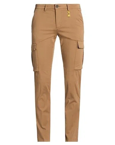 Manuel Ritz Man Pants Camel Size 36 Cotton, Elastane In Brown