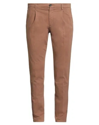 Manuel Ritz Man Pants Camel Size 38 Cotton, Elastane In Sand