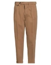 Manuel Ritz Man Pants Camel Size 38 Cotton, Elastane In Brown