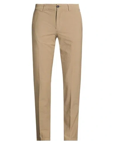 Manuel Ritz Man Pants Camel Size 40 Cotton, Elastane In Brown