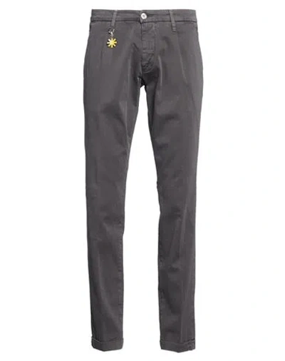 Manuel Ritz Man Pants Charcoal Size 28 Cotton, Elastane In Grey