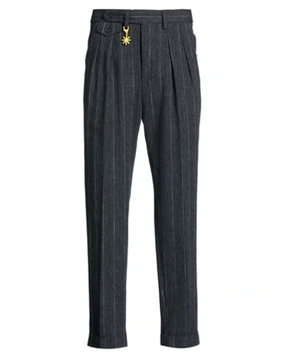 Manuel Ritz Man Pants Charcoal Size 28 Cotton, Viscose, Virgin Wool, Polyester In Grey