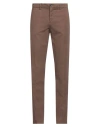 Manuel Ritz Man Pants Chocolate Brown Size 34 Cotton, Linen, Elastane In Brown