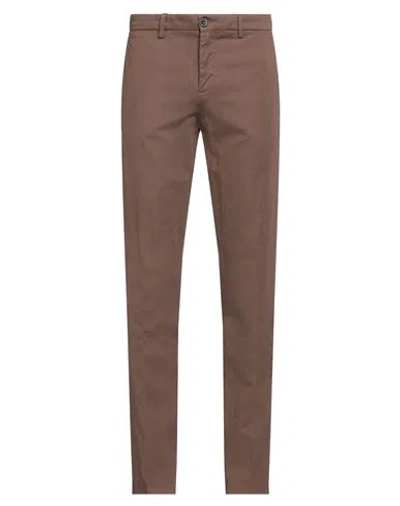 Manuel Ritz Man Pants Chocolate Brown Size 34 Cotton, Linen, Elastane