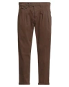 Manuel Ritz Man Pants Chocolate Brown Size 38 Cotton, Elastane In Brown
