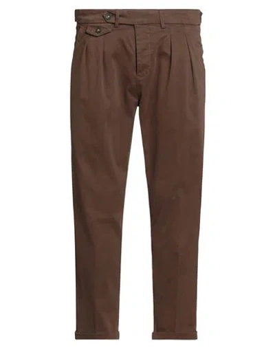 Manuel Ritz Man Pants Chocolate Brown Size 38 Cotton, Elastane