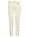 Manuel Ritz Man Pants Cream Size 36 Cotton, Elastane In White