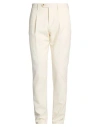 Manuel Ritz Man Pants Cream Size 36 Wool, Elastane In White