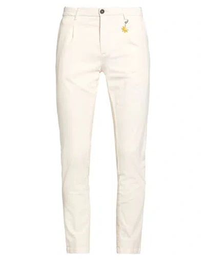 Manuel Ritz Man Pants Cream Size 38 Cotton, Modal, Elastane In White
