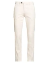 Manuel Ritz Man Pants Cream Size 40 Cotton, Elastane In White