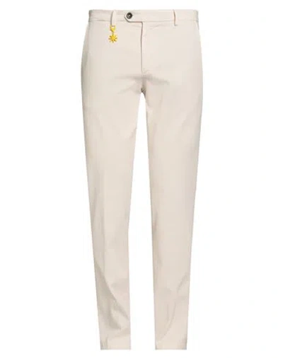 Manuel Ritz Man Pants Cream Size 40 Cotton, Elastane In Neutral