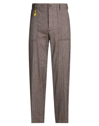 Manuel Ritz Man Pants Dark Brown Size 28 Cotton, Linen