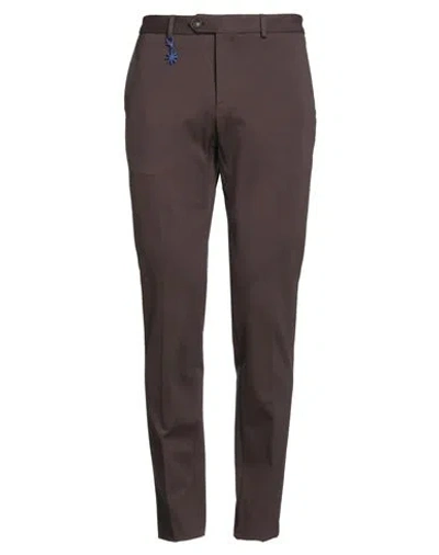 Manuel Ritz Man Pants Dark Brown Size 34 Viscose, Polyamide, Elastane