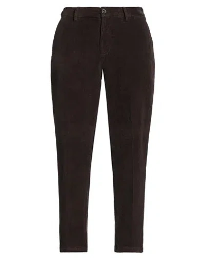 Manuel Ritz Man Pants Dark Brown Size 38 Cotton, Elastane
