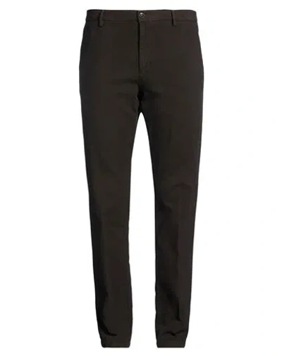 Manuel Ritz Man Pants Dark Brown Size 40 Cotton, Elastane
