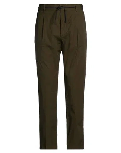 Manuel Ritz Man Pants Dark Green Size 38 Cotton, Elastane In Brown