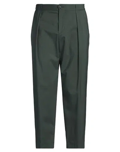 Manuel Ritz Man Pants Dark Green Size 38 Wool, Elastane