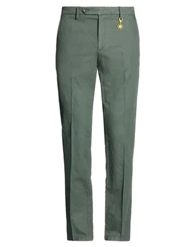 Manuel Ritz Man Pants Dark Green Size 40 Cotton, Linen, Lyocell, Elastane In Blue