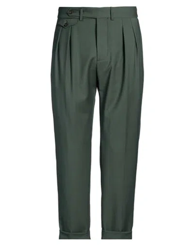 Manuel Ritz Man Pants Dark Green Size 40 Wool, Elastane